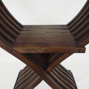 Vintage Savonarola chair with lion head, wood, Italy, 1950s
