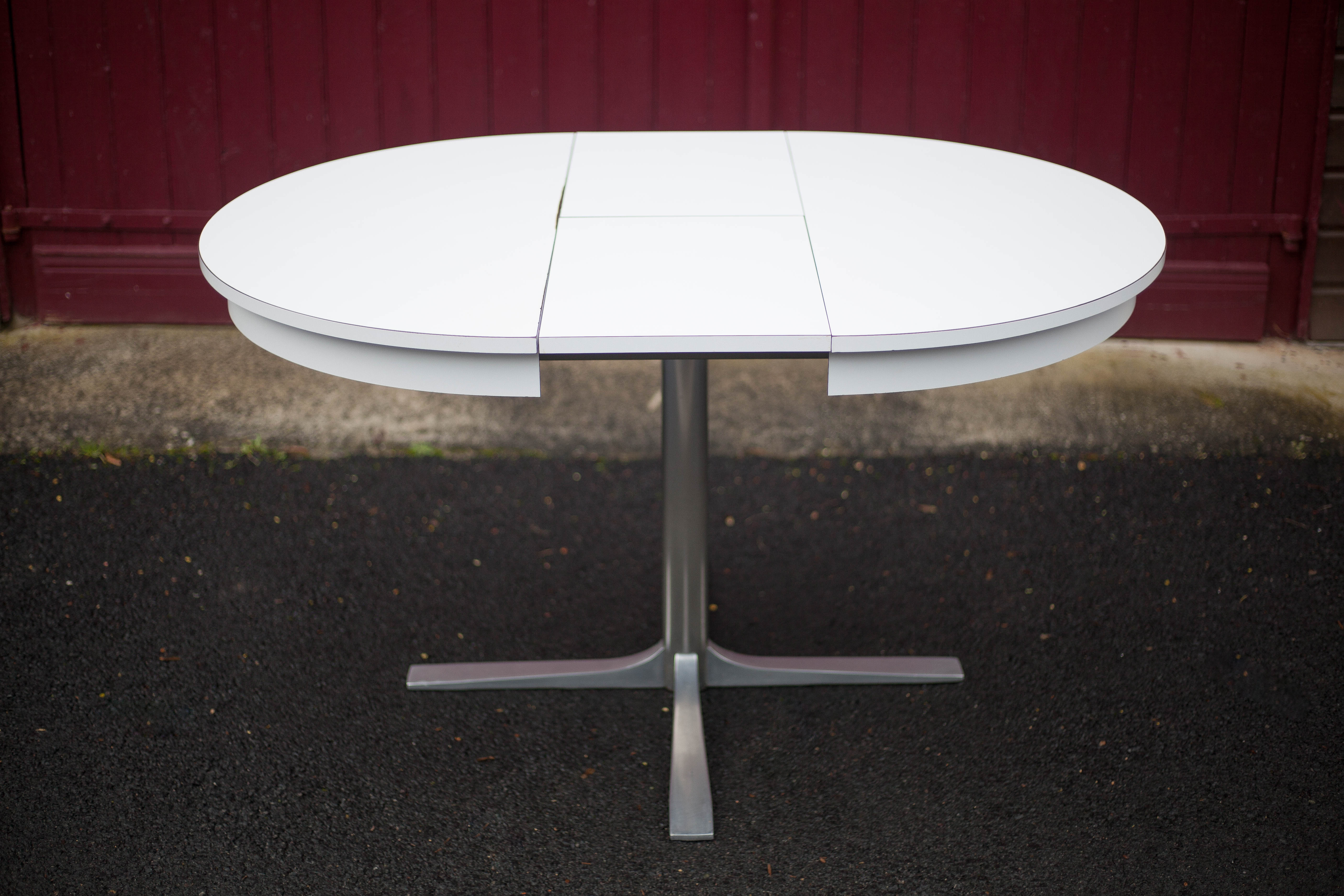 Round table formica white vintage 60/70