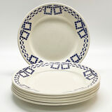 Lot de 6 assiettes plates faïence « P.B. Rochechouart -Limoges- Modèle Anna »