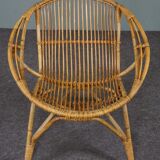 Rattan armchair, Rohé Noordwolde, 1950