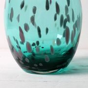 Lenox American Design Art Glass Teal with Gold Speckled Rare Vase / 1990s