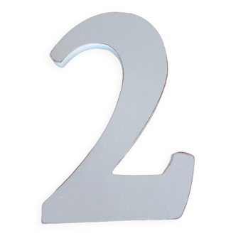 Number 2 white wooden