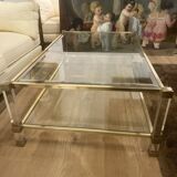 Table basse Pierre Vandel en lucite et métal doré
