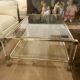 Pierre Vandel coffee table in lucite and gilded metal