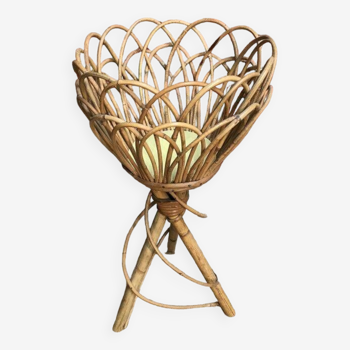 Rattan plant holder from the 70s