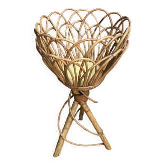 Rattan plant holder from the 70s