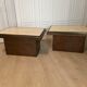 Pair of belgo chrom coffee and travertine side tables