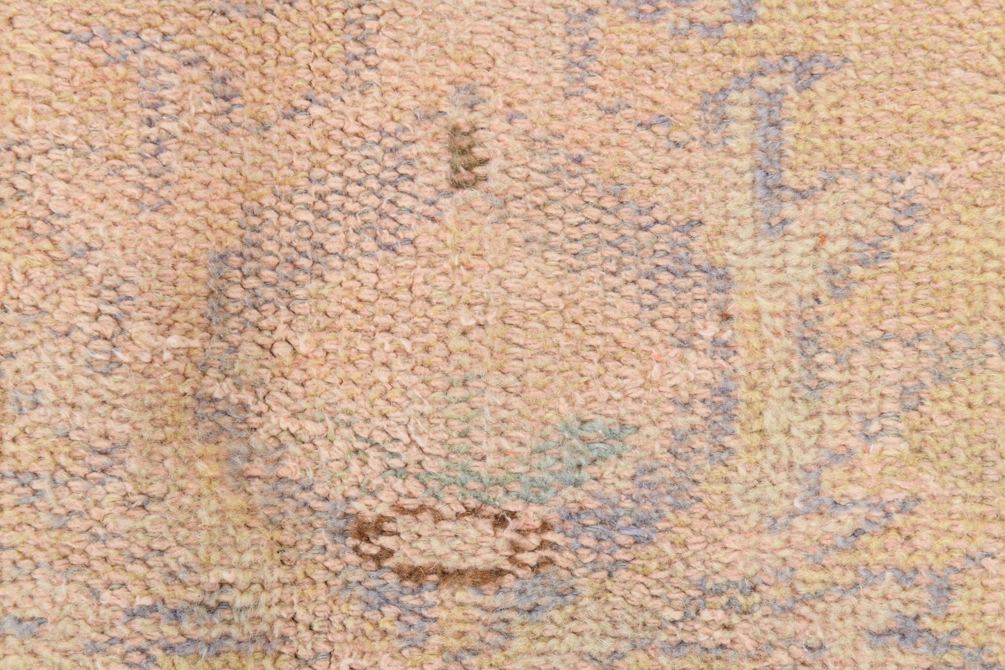 Tapis vintage beige, tapis turc vintage délavé par le soleil, tapis beige