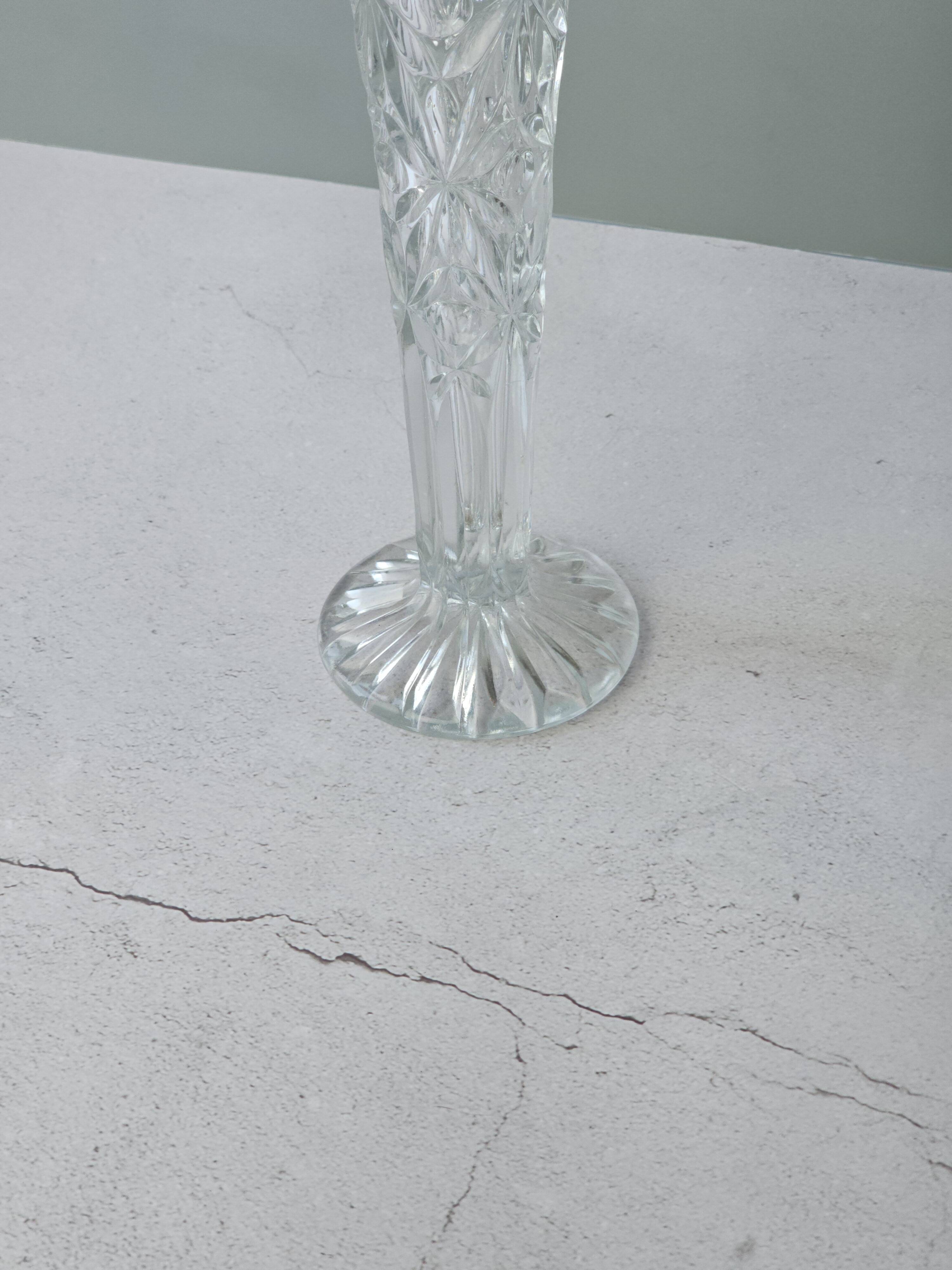 Cut glass single-stem vase