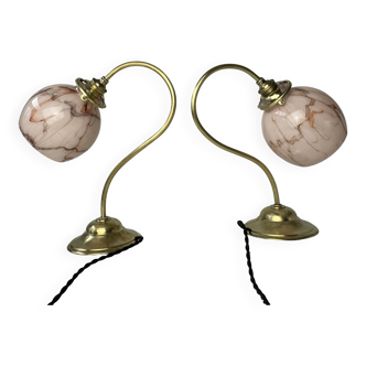 Pair of old vintage bedside lamps