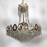 Sciolari, set of two gild and Cristal chandeliers from 70s