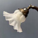 Antique art nouveau table lamp with frosted glass shade