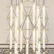 Lustre trio 2x4 mosaic - white + black wires - designheure