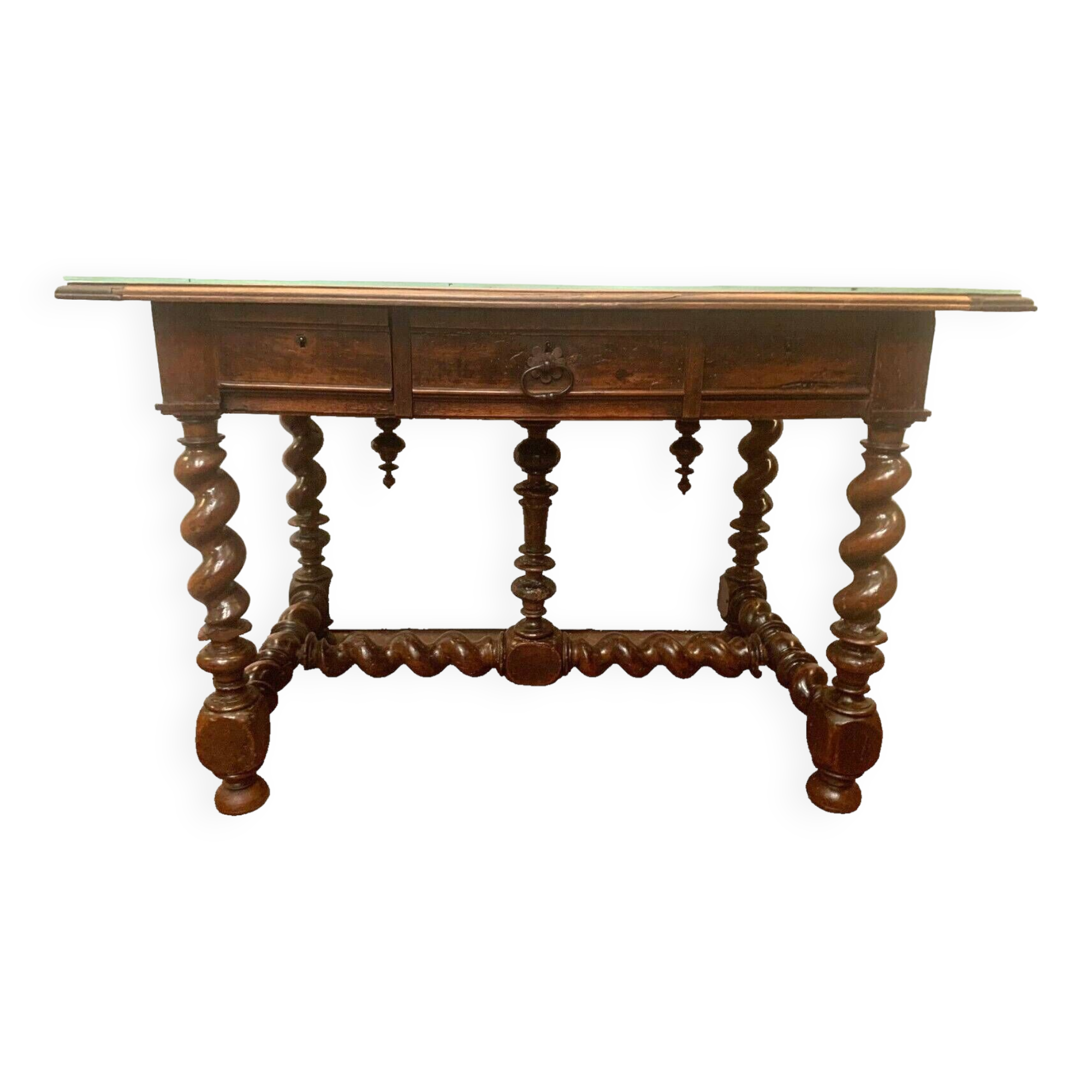 Louis XIII desk table in carved walnut 19th century