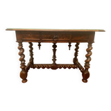 Louis XIII desk table in carved walnut 19th century