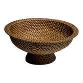 Small bowl on a pedestal made of woven Indonesian rattan D18 H9