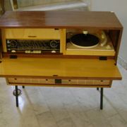 Radio furniture and record player "The Voice of His Master" from the 1950s
