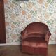Pink velvet toad armchair