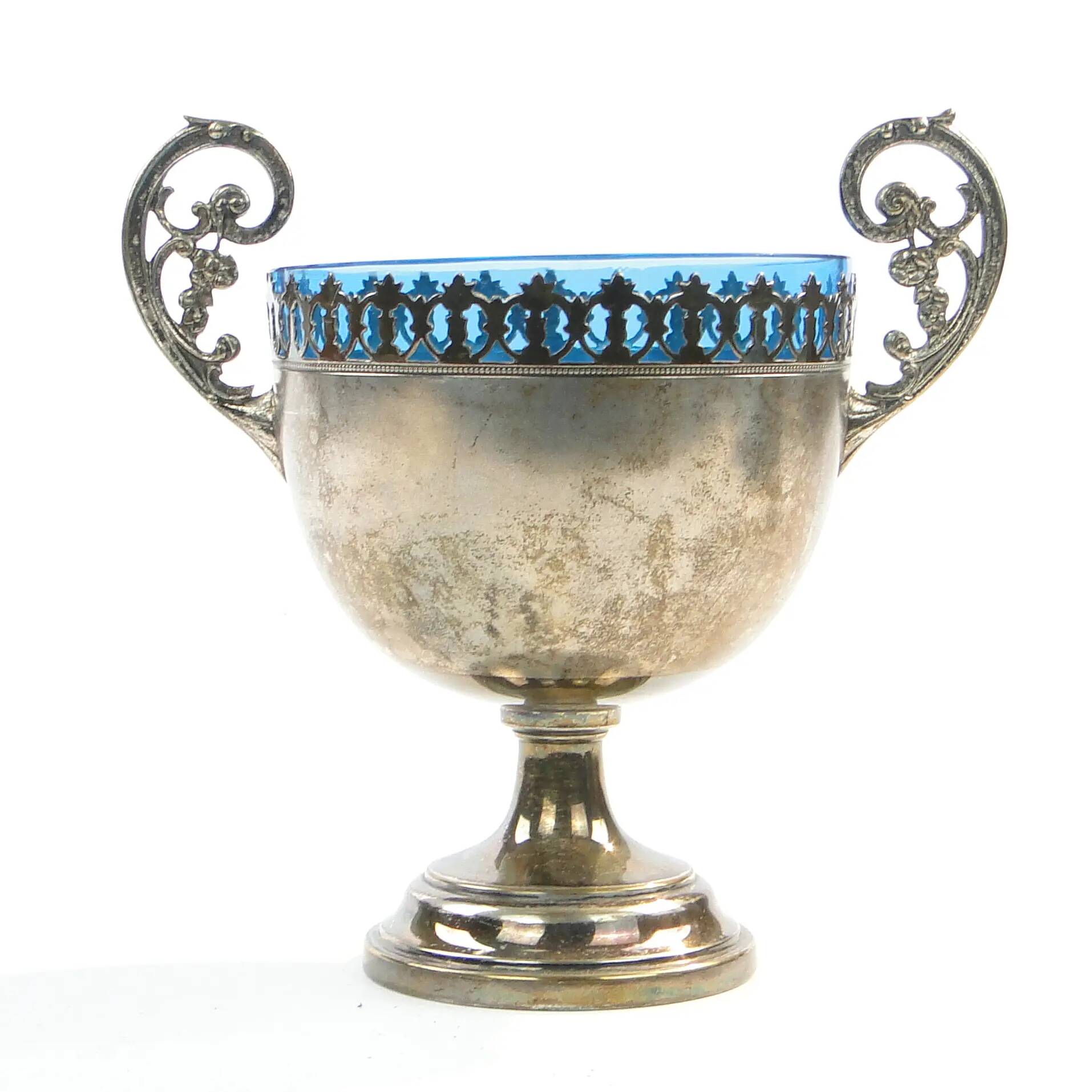 Sugar bowl, Art Nouveau, silver-plated brass, WMF, Germany, 1900s