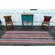 1970s Vintage Turkish Oushak Handmade Wool Cotton Red Runner Rug 95x252