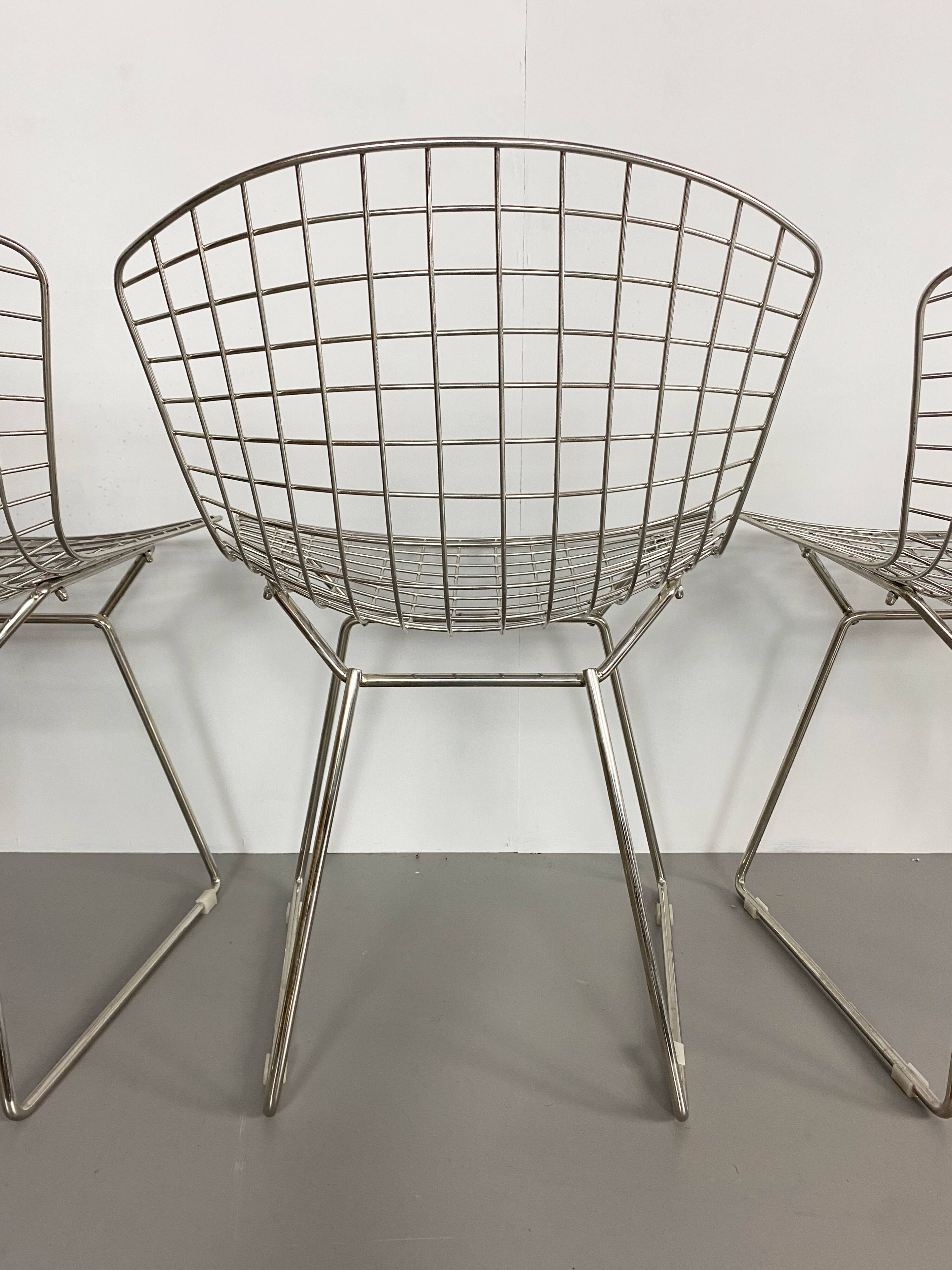 Lot de 4 chaises d'Harry Bertoia éditées par Knoll