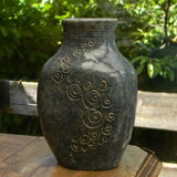 Vintage blue sandstone vase
