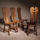 Four Brutalist Dining Chairs by De Puydt | Belgium 1970s