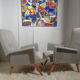 Pair of vintage chairs from the 50s compass feet