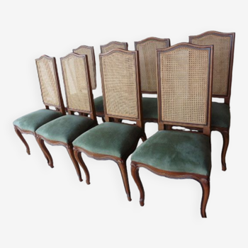 Set of 8 chairs back canned, seat very comfortable