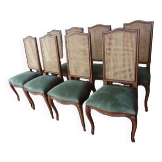 Set of 8 chairs back canned, seat very comfortable
