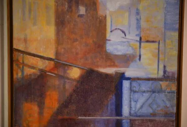 Abstract painting "Venice" by Monique Breton-Prouté, also known as Pehem