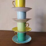 4 multicolored espresso cups