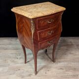 Pair of curved Louis XV style bedside tables