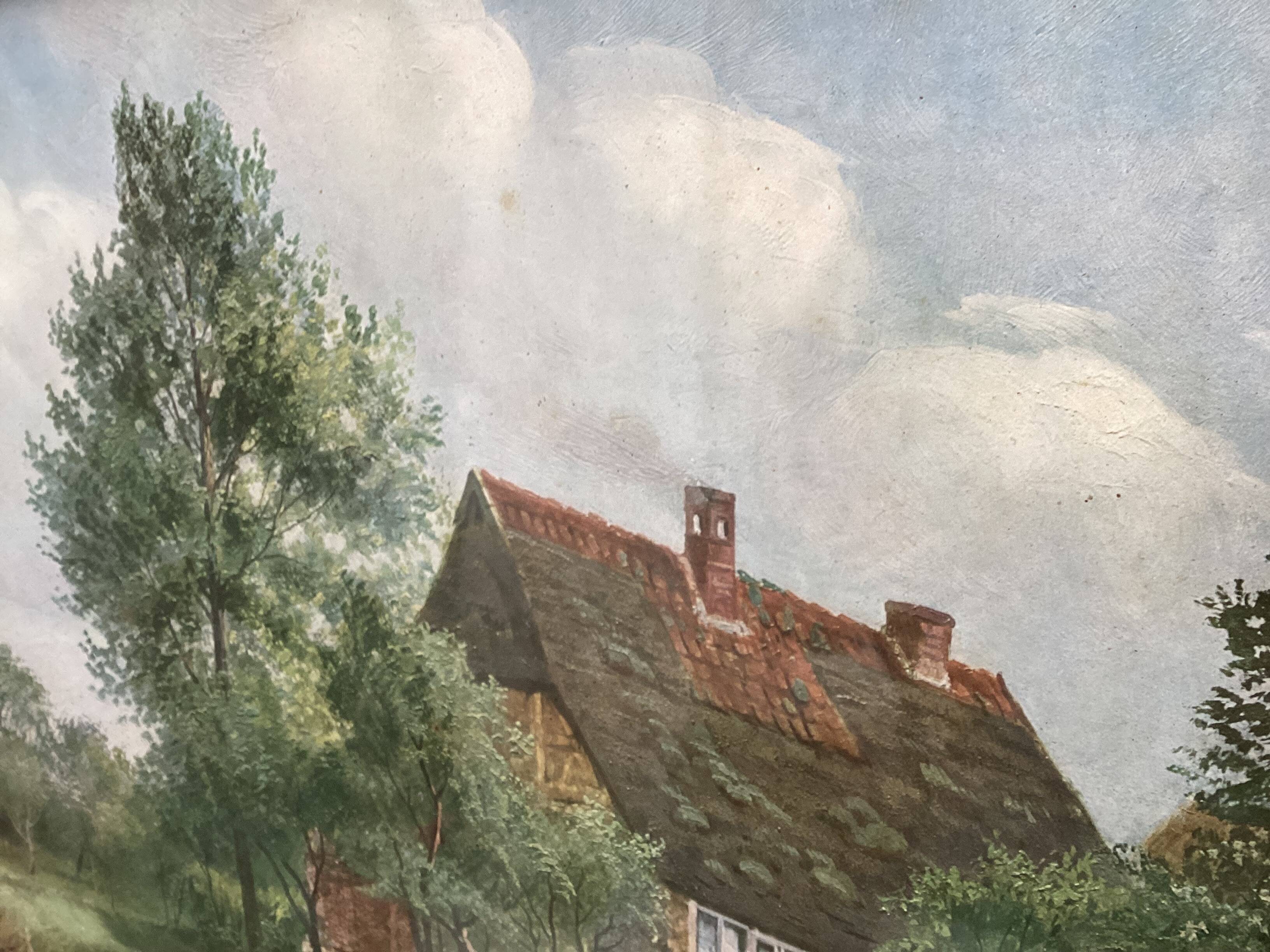 Oil painting on isorel signed M. Höpflinoer, Impressionist.