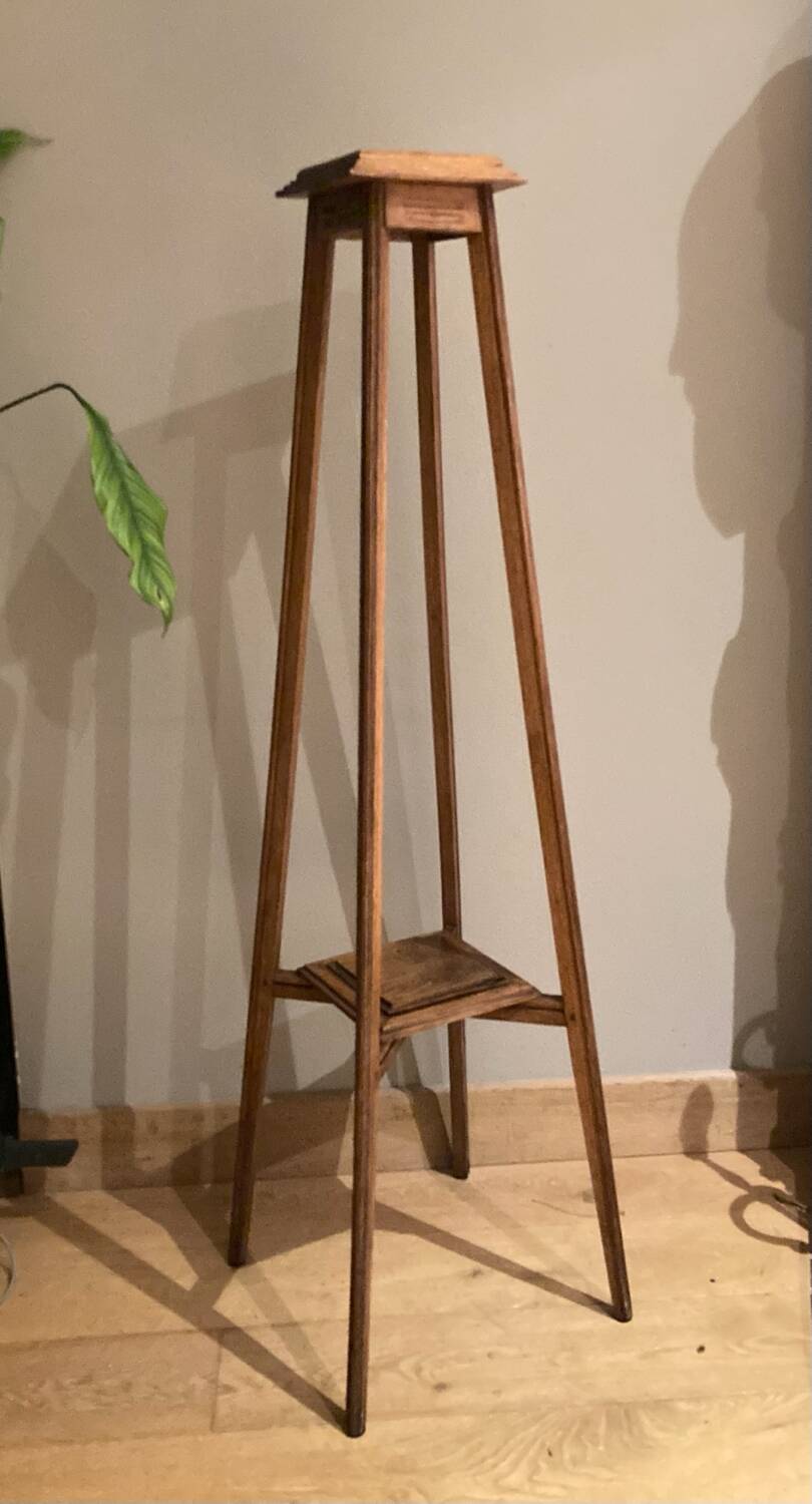 Large Art Deco harness in solid oak, early 20th century