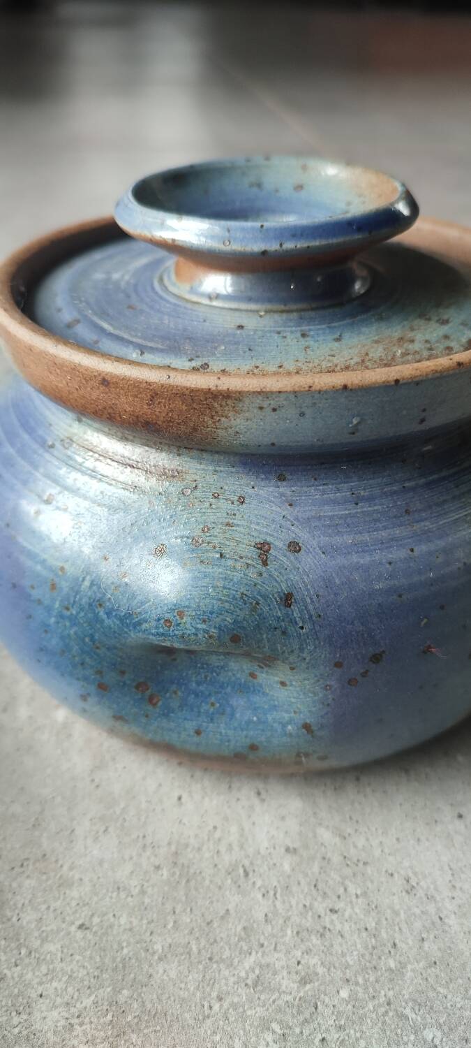 Vintage glazed stoneware set signed Béceleuf