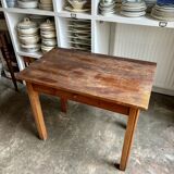Desk, dark wood table with 1 drawer