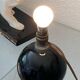Lampe sphérique, verre opalin noir, Art Déco