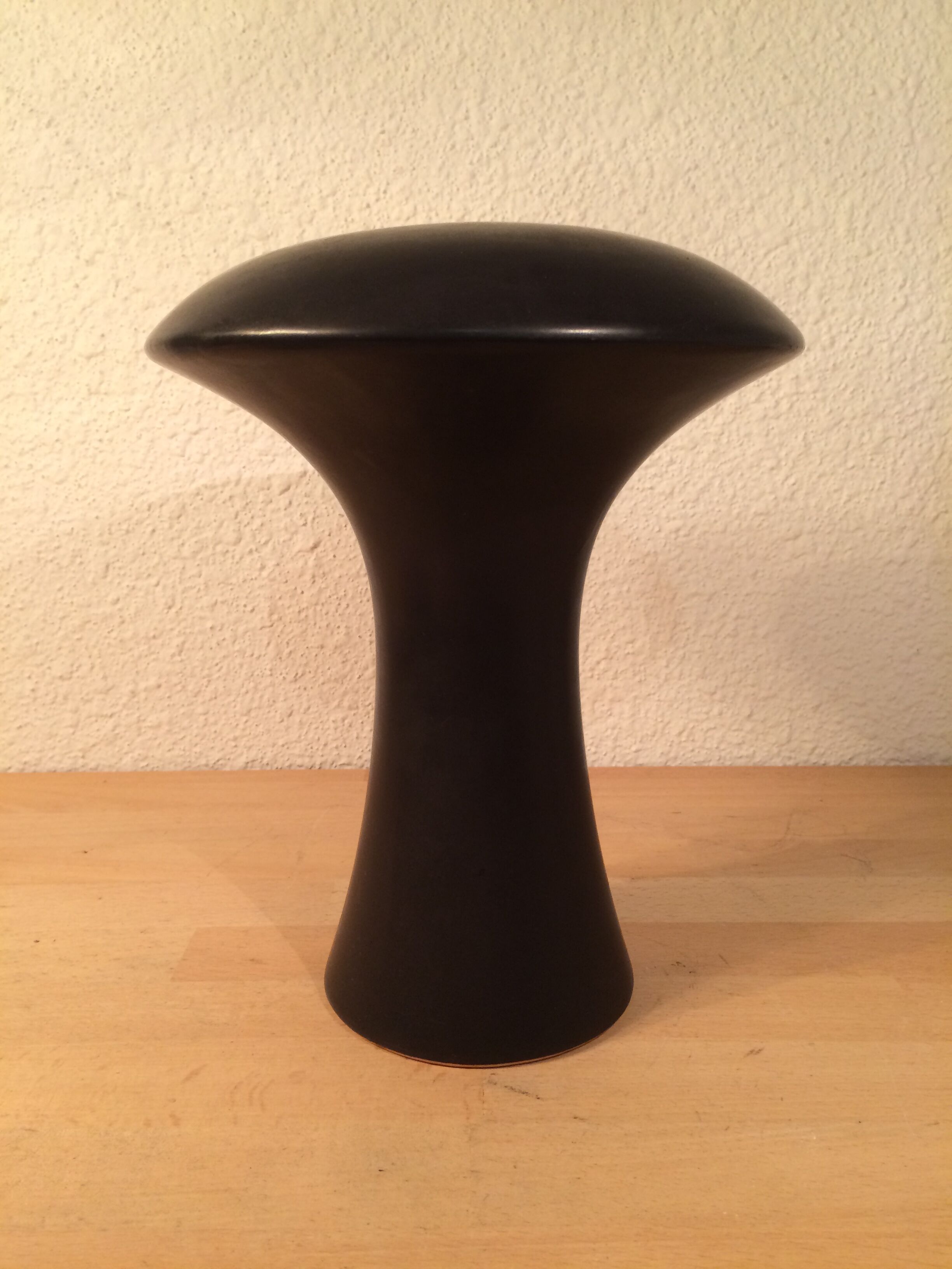 Modernist vase "mushroom" black ceramic