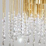 Brass and swarovsky crystals hanging lamp 1960