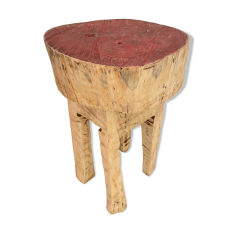 Old stool in raw wood