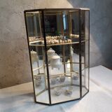 Vitrine verre et laiton pour objets de collection