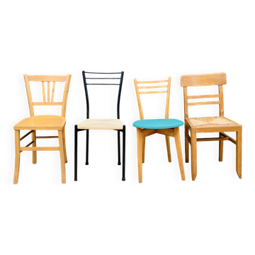 Set of 4 mismatched chairs