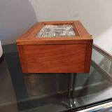 Small old wooden box with customizable key