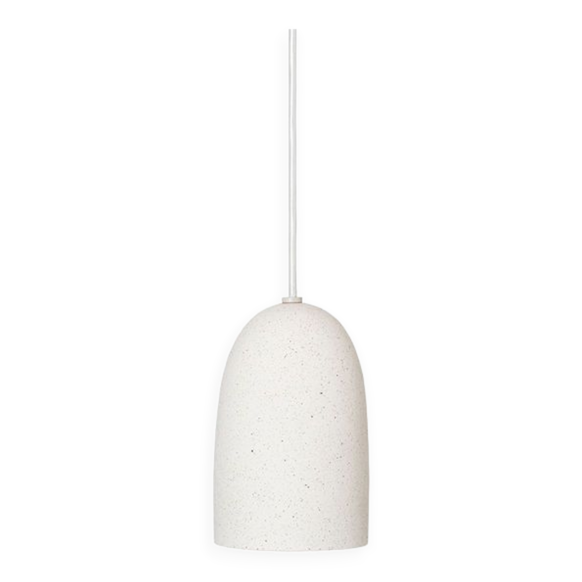 Speckled white ceramic suspended light fixture