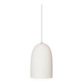 Speckled white ceramic suspended light fixture