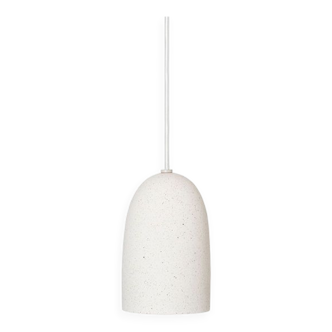 Speckled white ceramic suspended light fixture