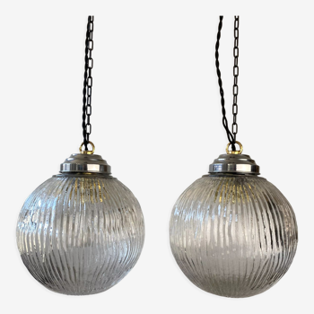 Pair of old pendant lamps art-deco