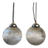 Pair of old pendant lamps art-deco