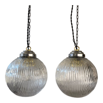 Pair of old pendant lamps art-deco